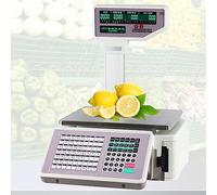 Bascula Industrial Báscula digital de precios con código de barras, impresora electrónica de códigos de barras con impresora de etiquetas y recibos, con caja registradora.