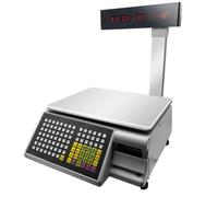 Bascula Industrial Báscula digital de precios con impresión de etiquetas, capacidad de 15 kg/30 kg, expositor de códigos de barras comercial con impresora de etiquetas y recibos, para tienda