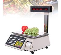 Bascula Industrial Báscula digital de precios, electrónica, comercial, con pantalla de doble cara, impresión de etiquetas e impresora térmica de etiquetas, para supermercados, tiendas de ali