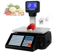 Bascula Industrial Báscula digital de precios, impresión de etiquetas, código de barras, pantalla dual, 63 teclas de acceso directo, caja registradora comercial para supermercados, tiendas m