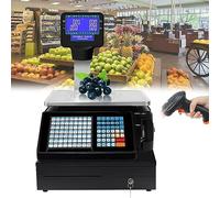 Bascula Industrial Báscula digital de precios, impresora térmica comercial electrónica, etiqueta de visualización a doble cara, impresión electrónica de códigos de barras, caja registradora