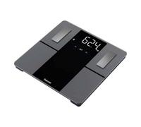 Báscula inteligente negra bluetooth conectividad app pantalla LCD 180 kg