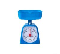 Báscula mecánica de cocina de 5 kg con bandeja de plástico para hornear experimentos de enseñanza de cocina rojo azul verde amarillo (azul)