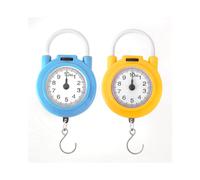 Báscula mecánica portátil de 10 kg con dial para colgar en la cocina o en el baño, multiusos, con cinta métrica azul