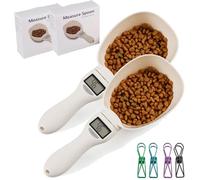 Báscula para medir Alimentos, Cuchara medidora Digital, Cuchara Multifuncional con Escala Ajustable, Cuchara para medir Alimentos y condimentos (2PCS)