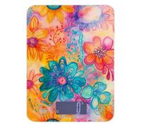 Báscula portátil de alimentos con pantalla LCD floral bohemia de 11 libras/2 onzas, escala de 5 kg/5 g para cocina con 4 unidades para hornear dietas (pilas no incluidas)