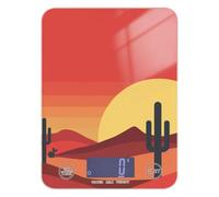 Báscula portátil de cocina con diseño de cactus amarillo atardecer rojo montaña para alimentos, 11 libras/1 onzas, escala de 5 kg/5 g, cocina con 4 unidades para cocinar comidas preparadas espresso
