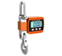 Báscula portátil de grúa de 500 kg, báscula digital LED de gancho alimentada por batería y a través de unidades de kg/libras/N para contextos industriales, de pesca y en el muelle (naranja)
