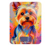 Báscula portátil pequeña para alimentos, 5 kg/5,10 g, vibrante Yorkie Pop Art Retrato