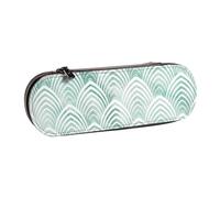 Básculas Aqua Mint Blanco Geometría Mármol, Estuche para lápices Estuche para lápices de Cuero de PU Estuche para lápices de Gran Capacidad Estuche para lápices Bolsa de cosméticos
