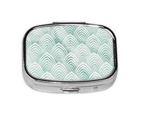Básculas Aqua Mint Blanco Geometría Mármol, Pastillero cuadrado para bolsillo o monedero, pequeño contenedor de pastillas, organizador de pastillas de viaje
