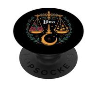 Básculas del Signo del Zodiaco Libra Astrología aérea Fecha de Nacimiento Armonía PopSockets PopGrip Adhesivo