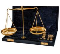 Básculas finas de oro estuche farmacéutico en estilo antiguo decoración de 22cm