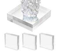 Base Acrílico 4 Piezas Elevador Decorativo Transparente Pulido 7,6 x 7,6