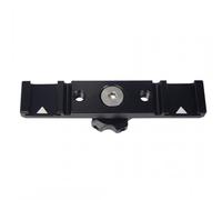 Base adaptadora de zapata, placa de aluminio, doble montaje en frío, barra de extensión de micrófono, soporte de luz para cámara réflex digital, aluminio caliente