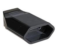 Base aérea 10A 250V, color negro, con solera, ideal para conexiones eléctricas y alimentar dispositivos en interiores.