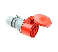 Base aérea 16A 400V~ IP44 con solera, ideal para instalaciones eléctricas y conexiones exteriores seguras.