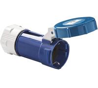 Base aérea plug IP67 16A 2P con TTL, ideal para conexiones seguras en entornos húmedos y al aire libre.