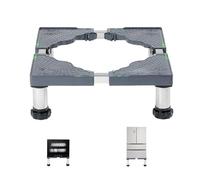 Base ajustable para refrigerador con ventosas de acero inoxidable, pedestales multifuncionales para secadora, diseño mejorado, ancho 45-70 cm, altura 13-16 cm, soporte resistente y versátil.