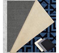 Base Antideslizante Alfombra 125 x 140 cm Multiusos de PVC, Lavable, Cortable, Reutilizable y sin Olores, Base Alfombrilla Antideslizantes Adecuado para Parqué O Baldosas, Negro