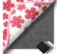 Base Antideslizante Alfombra 125 x 140 cm Multiusos de PVC, Lavable, Cortable, Reutilizable y sin Olores, Estera de Agarre de Alfombra Adecuado para Parqué O Baldosas, Negro