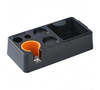 Base antideslizante Espresso Knock Box Estación de apisonamiento para herramientas de café, organizador para 51, 53, 58 mm, asas de manipulación con material ABS para uso diario (blanco)