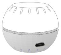 Base blanca con alimentación USB para monitor ambiental Shelly H&T