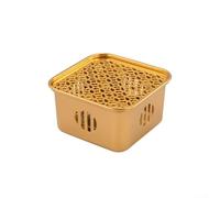 Base calentadora de té de acero inoxidable con calefacción de velas y diseño de ventilación hueca para prolongar el tiempo de combustión de las velas en el hogar y el negocio (A)