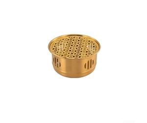 Base calentadora de té de acero inoxidable para calentar velas, estufa portátil compacta para uso doméstico y comercial, acabado dorado, 4.25 x 3.45 x 2.35 pulgadas (B)