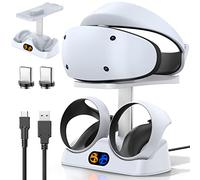 Base Carga para PSVR2, Estacion de Carga para PSVR2 con Soporte Gafas VR2, 2H Rápida Soporte Cargador para vr2 con Indicador LED, Accesorios PS vr2, Conector Magnético & Cable Type-C