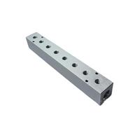 Base colector válvula solenoide Divisor de bloque de colector de aluminio sólido neumático, 1/2 "de entrada y 1/4" de salida hembra, 2/3/4/5/6/8/10 vías, aire, Gas, agua y aceite(8 Ways 10 Ports)