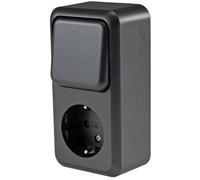 Base combinada de superficie con interruptor inversor serie Fasko antracita