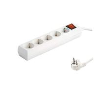 Base con 5 Tomas, Interruptor, Cable 3 x 1,5 mm, 3 Metros, Ideal para conectar Varios Dispositivos y gestionar el Suministro eléctrico en el hogar.