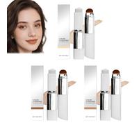 Base coreana con cepillo extraíble, cobertura completa a mediana, base plana, tono evens, crema en V, base coreana blanca, maquillaje completo (3 unidades)