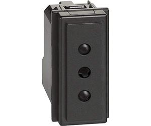Base corriente italiano 2P+T 10A 250VBTICINO KG4113 Living Now1 modulo Dark