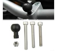 Base de abrazadera de acero galvanizado 1" bola para RAM Mounts | Se adapta a rosca M8, conexión estable, fácil montaje, para RAM tamaño B, negro y plateado