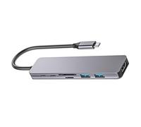 Base de aluminio versátil USB C con lector de tarjetas USB 3.0, múltiples puertos USB, carga rápida, diseños elegantes para laptop