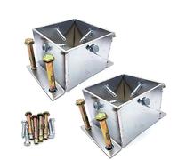 Base de Anclaje para Postes de Cerca de Acero Inoxidable - 2 Anclajes Cuadrados para Postes de barandilla con Tornillos para terrazas de hormigón/Madera, Soporte Resistente y Duradero de 100