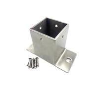 Base de anclaje para postes de terraza, Base del poste acero inoxidable for los tamaños múltiples de madera concretos la plata buzón pérgola(140x140mm(5.5x5.5 in))