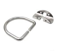 Base de anillo en D de acero inoxidable para buceo para aplicaciones de montaje lateral con agujero de cuerda para flexibilidad del aparejo (B)