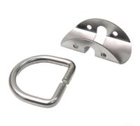 Base de anillo en D de acero inoxidable para buceo para aplicaciones de montaje lateral con agujero de cuerda para flexibilidad de aparejo (C)