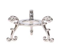 Base de bola de cristal dorada y plateada con forma de hoja de árbol, soporte de metal, soporte de piedra, soporte de exhibición, accesorios de fotografía, decoración artesanal, B plateado, M se