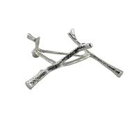 Base de bola de cristal, soporte de metal con forma de hoja de árbol dorado plateado, soporte de exhibición de piedra esférica, accesorios de fotografía, decoración artesanal, H plateado, S se adapta