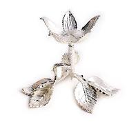 Base de bola de cristal, soporte de metal plateado con forma de hoja de árbol, soporte de exhibición de piedra, accesorios de fotografía, decoración artesanal, D plata, S se adapta a bolas de 40 a 60 mm