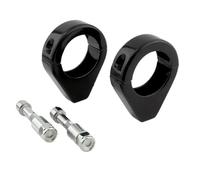Base de bombilla Clips Abrazaderas de Tubo de Luz Soporte de reubicación de intermitentes para motocicleta de 39 mm y 41 mm, compatible con Harley Sportster XL883 XL1200 Dyna Fat Bob.(41mm Black)