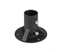 Base de brida de metal resistente para postes de valla al aire libre con montaje de hormigón sólido y tornillos de fijación laterales para mayor resistencia (58 mm)