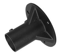 Base de Brida Redonda de Acero para Poste, 55mm, Negro | Anclaje Refuerzo Triangular y Orificios Pretaladrados, Instalación Rápida, Exterior sobre Hormigón