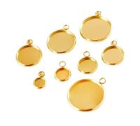 Base De Cabujón 20 Piezas Para DIY | Bandeja en blanco con ajuste colgante(Gold Color,Inner 16mm)