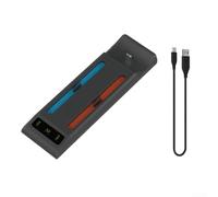 Base de carga 3 en 1 para Nintendo Switch 2 - Estación de carga rápida para controladores Joy-Con y Pro con indicador LED, diseño ABS compacto, color negro