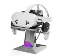 Base de carga ANNAPRO CD1 para Meta Quest 3S/Quest 3/Quest 2, cuenta con un cable de carga retráctil para cargar el casco de realidad virtual, accesorios de estación de carga RGB compatibles con